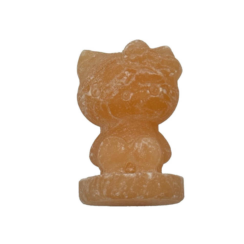 Orange Calcite Hello Kitty‎ Cat Carving Quartz Crystal Specimen Polished Healing